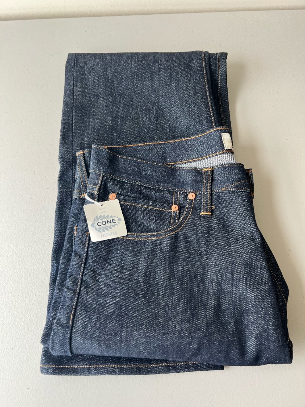 Tellason Stock Jeans Mens W34 NEW Dark Made In USA Denim